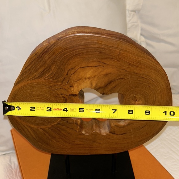 Abstract Wood Sculpture Art Mounted on Stand - Picture 10 of 11